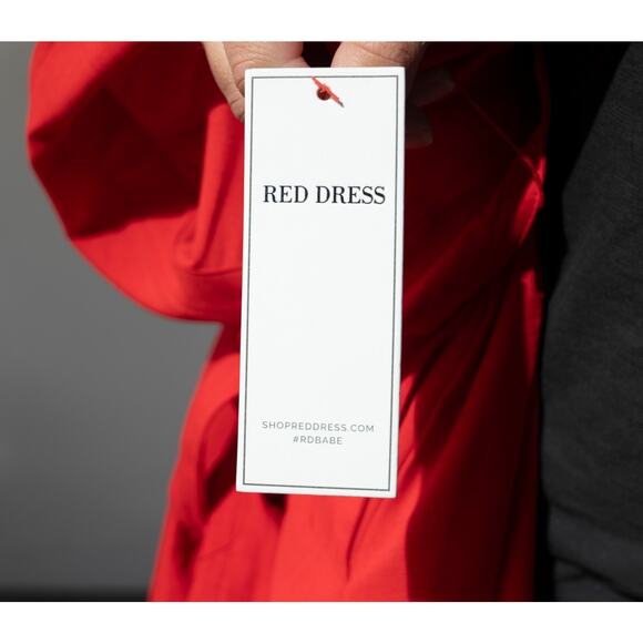 NWT Aura Red Dress Belted with Collar Capped Sleeves Size Small - Picture 6 of 8